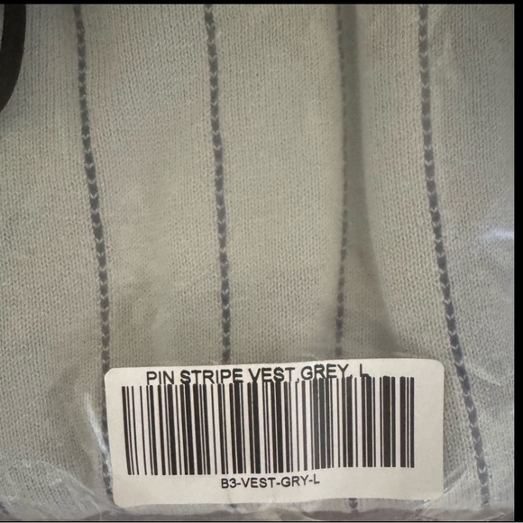 Bogey Boys by Macklemore Pin Stripe Sleeveless Sweater Vest, Grey, Size L, NWT - Picture 9 of 11